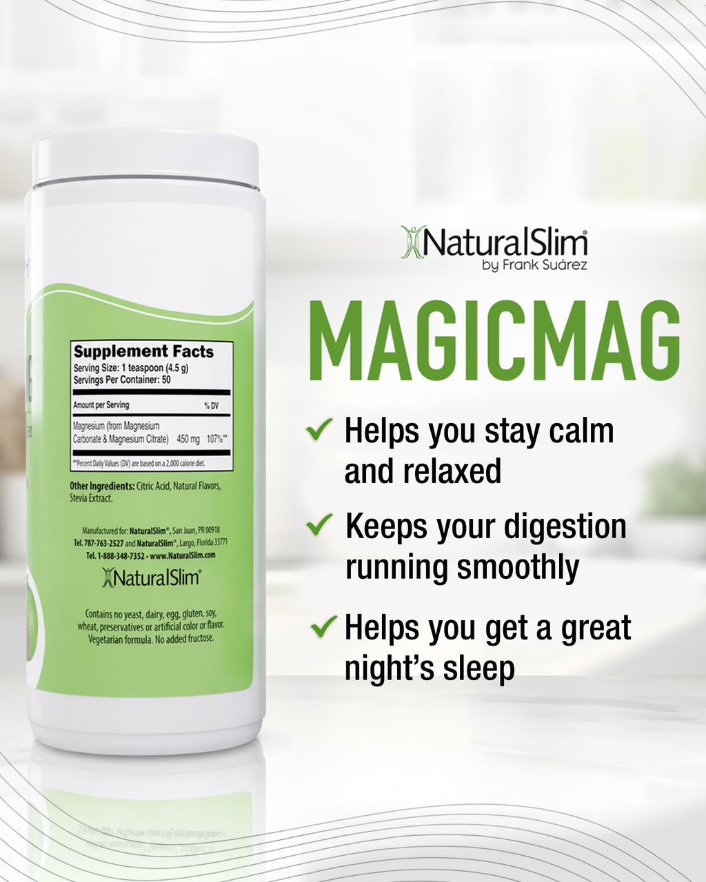 NaturalSlim MagicMag Magnesium Citrate Powder Strawberry Lime - 16 oz - image 4