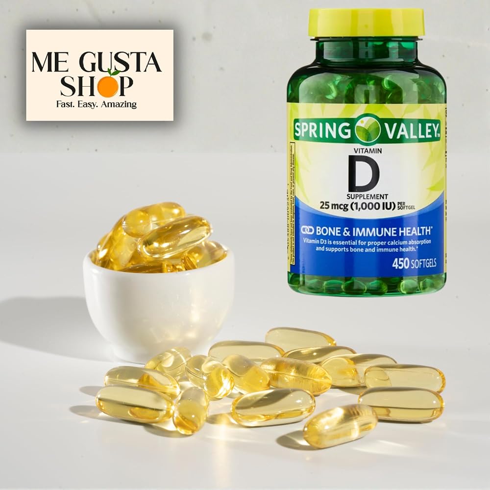 ME GUSTA SHOP Spring Valley Vitamin D 1,000 IU - 450 Softgels - image 4