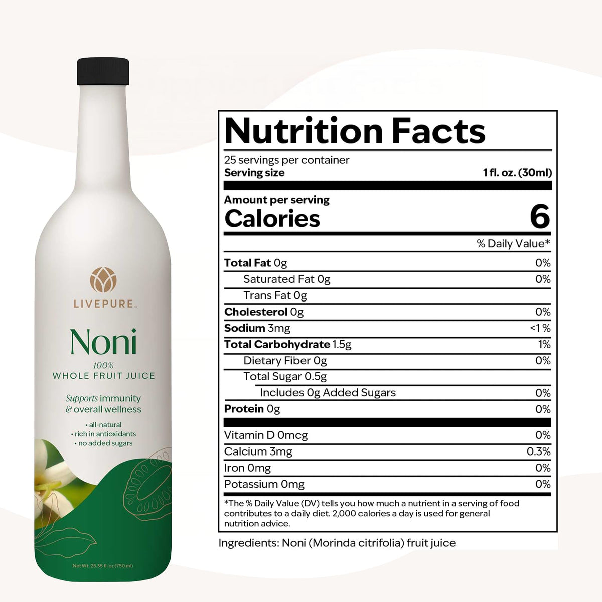 Pure Noni Juice 100% Whole Fruit - 25.35 fl oz - image 8