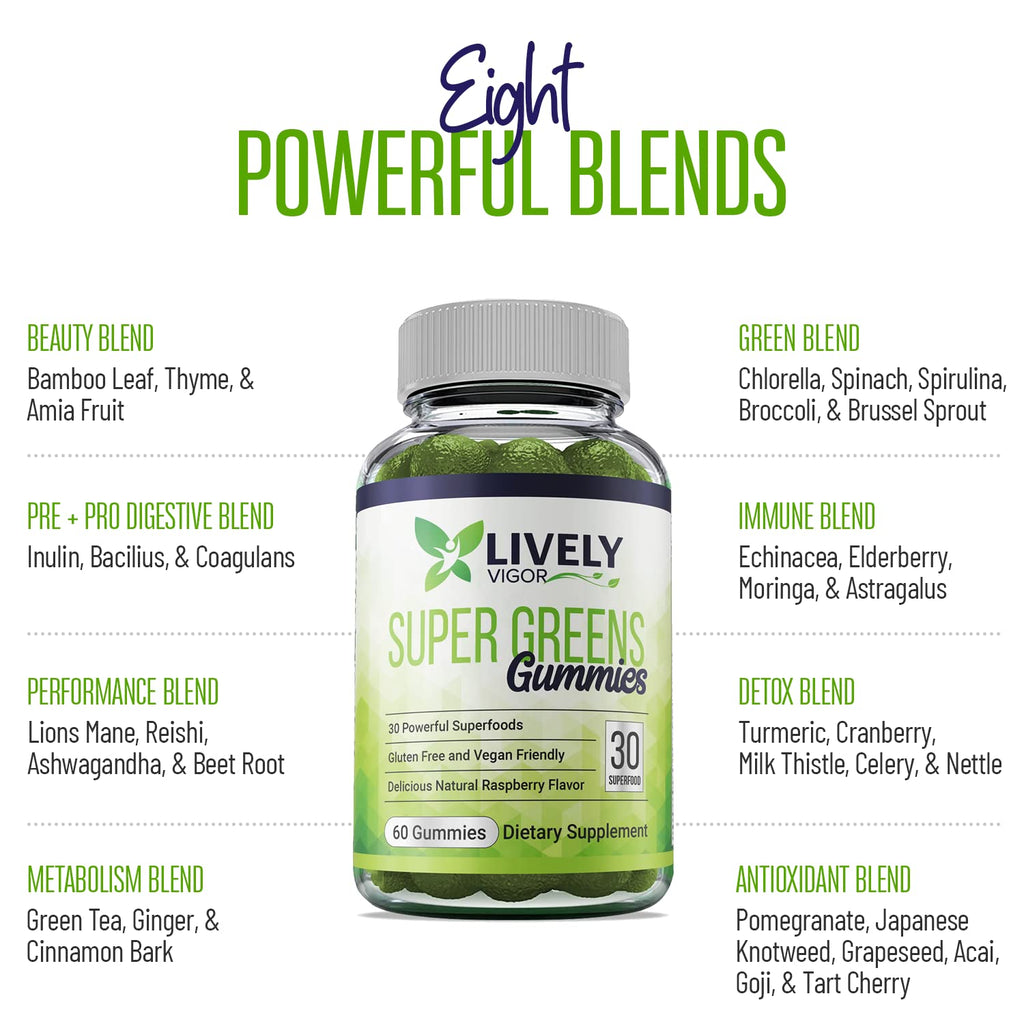 Lively Vigor Super Greens Gummies Multivitamin - 60 Gummies - image 2