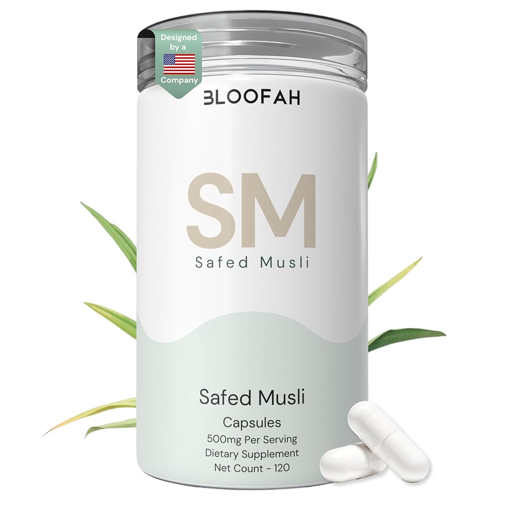 Bloofah Safed Musli Extract 500mg Capsules - 120 Count