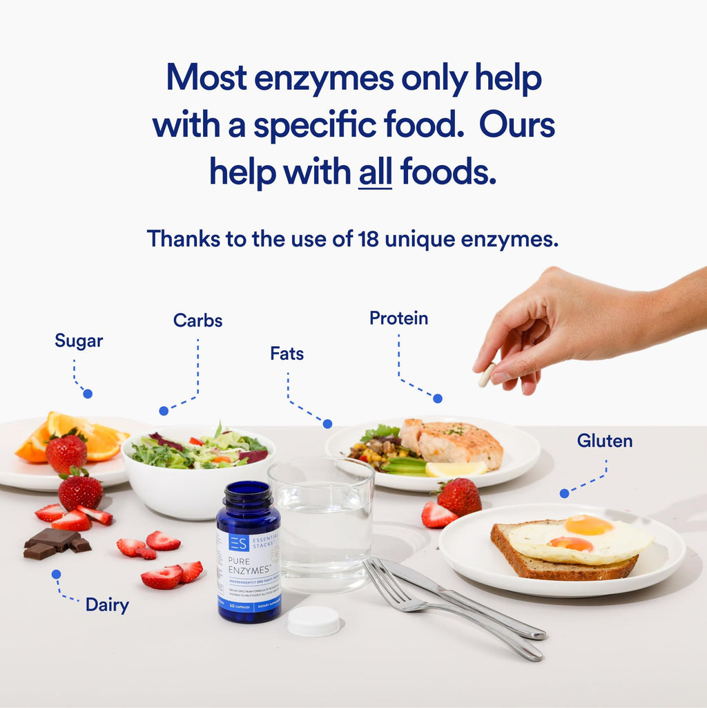 Essential Stacks Pure Digestive Enzymes 18-Enzyme Blend - 60 Capsules - image 4