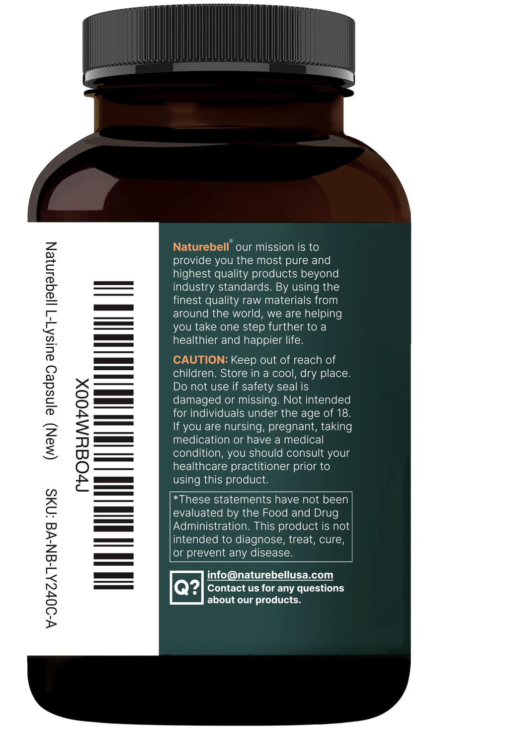 NatureBell L-Lysine 1000mg with Quercetin Capsules - 240 Count - image 8