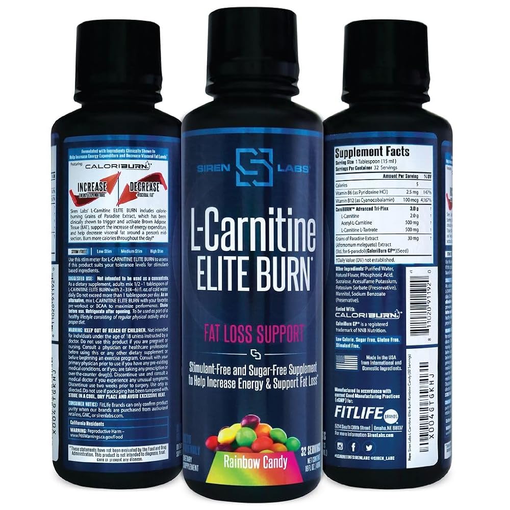 SIRENLABS L-Carnitine Elite Burn Rainbow Candy - 32 Servings - image 9