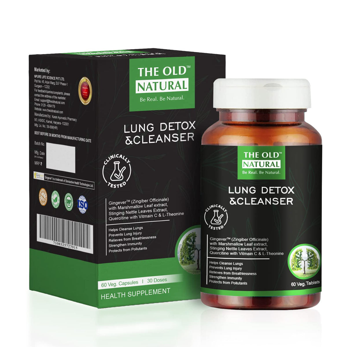 The Old Natural 19 in 1 Lungs Detox for Smokers & Pollution 60 Veg