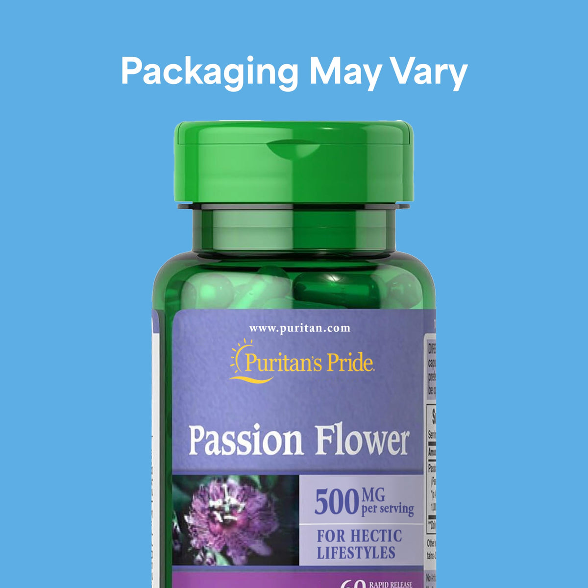 Puritan's Pride Passion Flower Extract 250mg - 60 Capsules - image 2