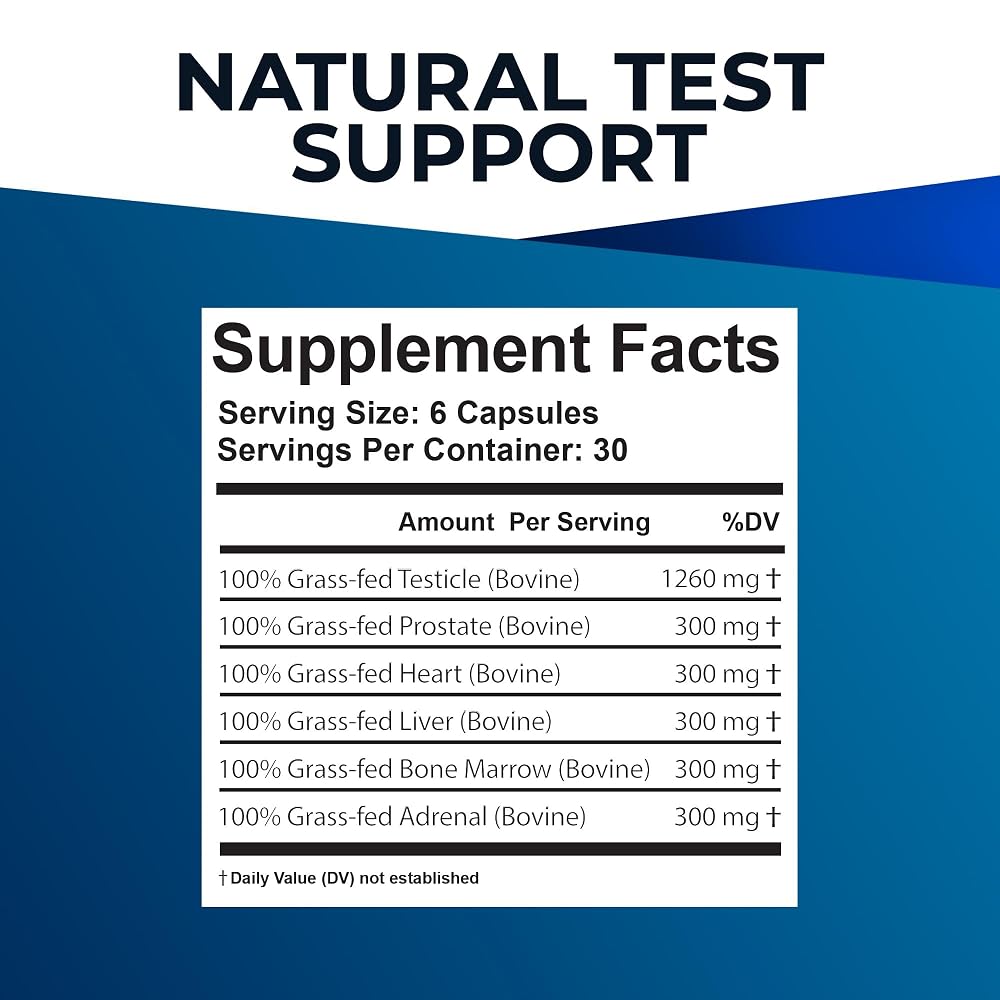 Ultimate Male Optimization Grass Fed Beef Organ Supplement - 180 Capsules - image 2