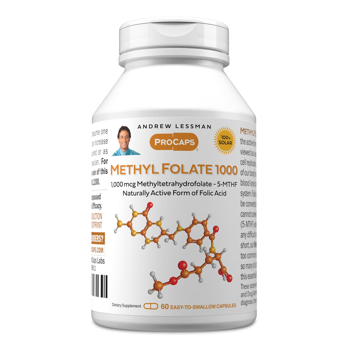 ANDREW LESSMAN Methyl Folate 1000 - Capsules - 1000 mcg L-Methyl