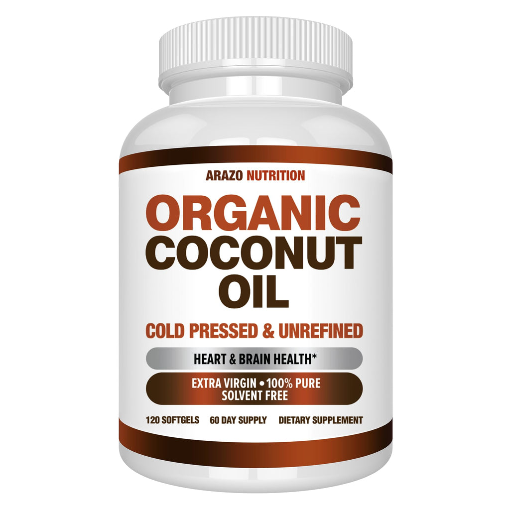 Arazo Nutrition Organic Coconut Oil 2000 MG - 120 Softgels