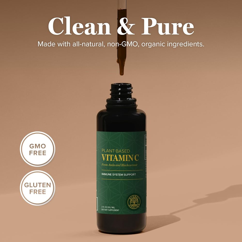 Global Healing Center Organic Vitamin C Liquid Drops 500mg - 2 Fl Oz - image 4