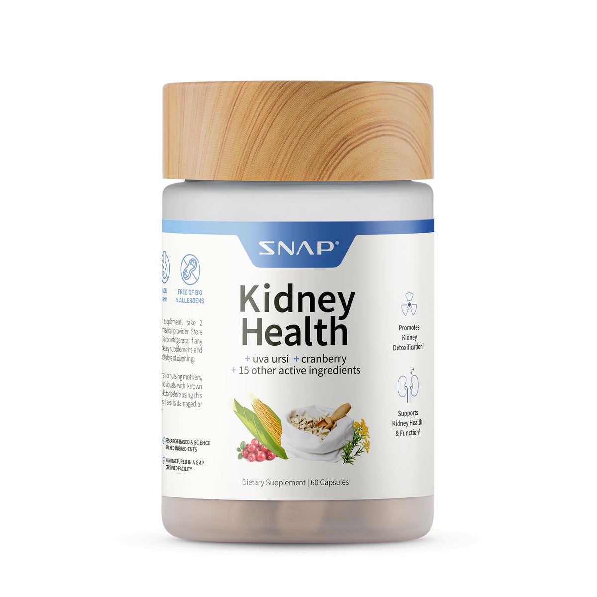 Snap Supplements Kidney Health Support - 60 Vegetarian Capsules