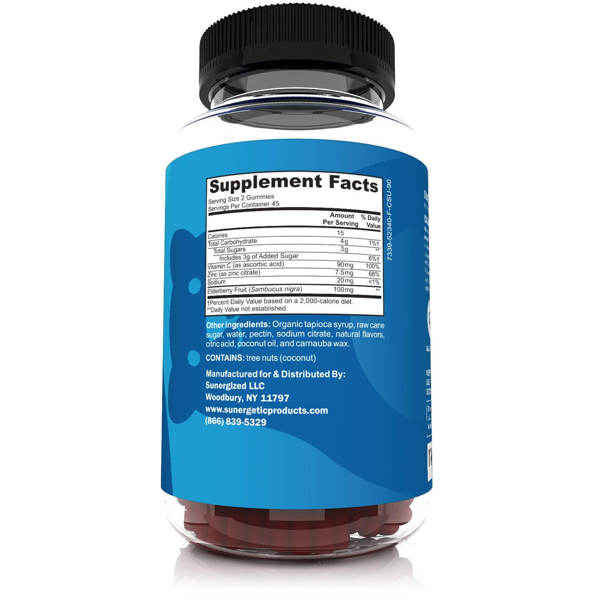 Sunergetic Black Elderberry Gummies with Vitamin C & Zinc - 90 Gummies - image 2