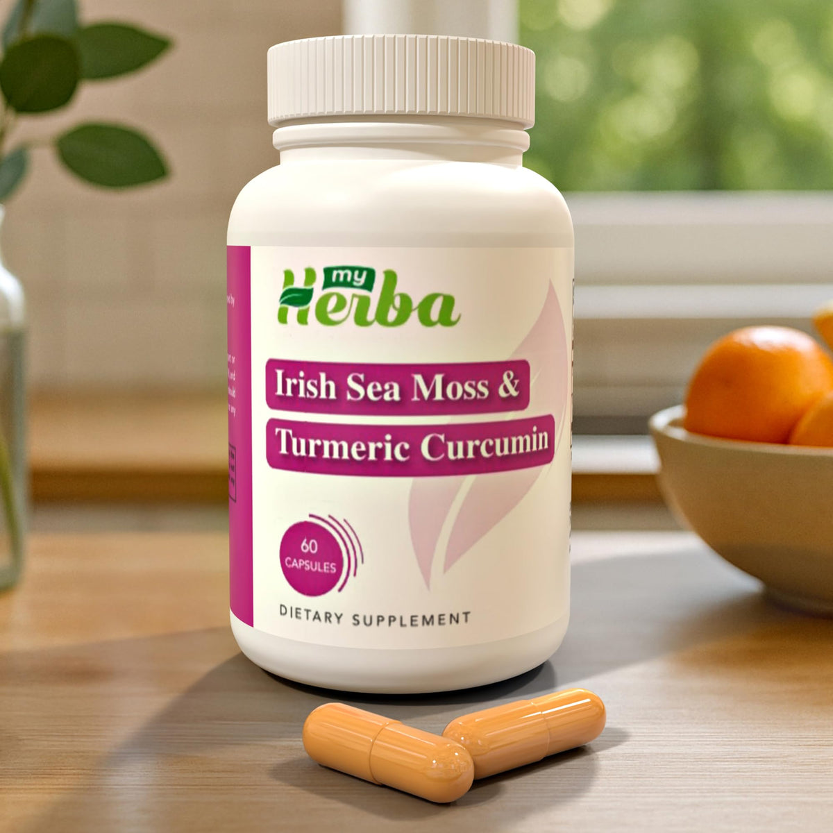 MyHerba Organic Sea Moss & Turmeric Joint Support - 60 Capsules - image 2