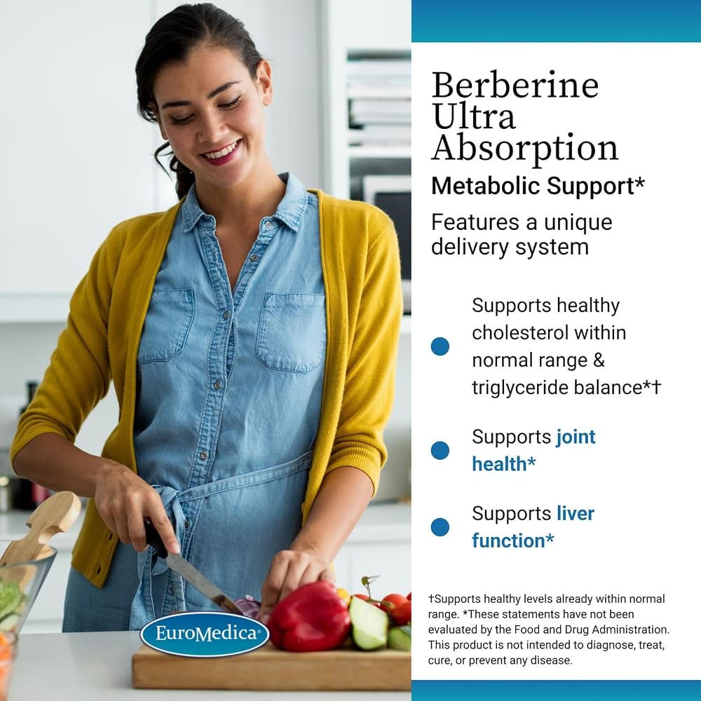 EuroMedica Ultra Absorption Berberine Metabolic Support - 60 Capsules - image 3