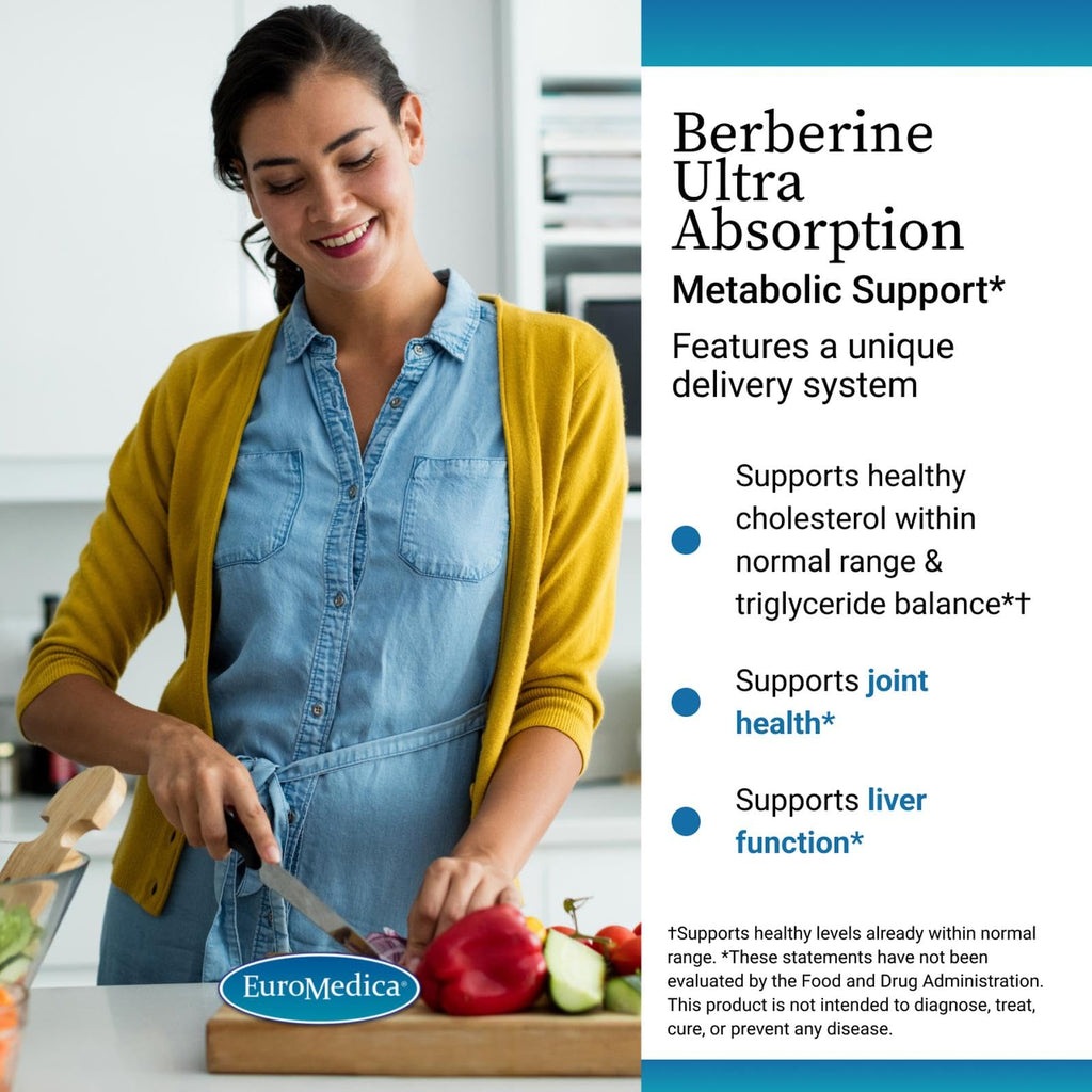 EuroMedica Ultra Absorption Berberine Metabolic Support - 60 Capsules - image 3
