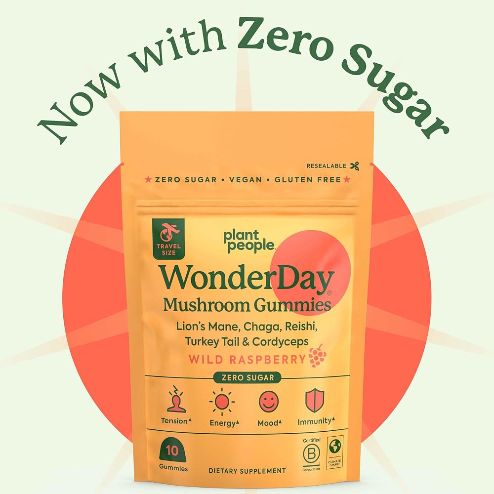 Plant People WonderDay Mushroom Gummies Mini Trial Size - 10 Count - image 3