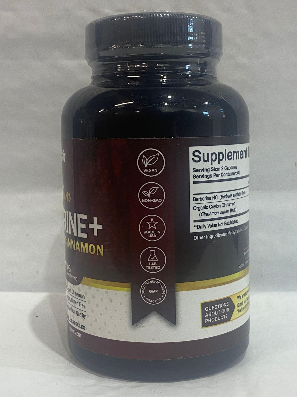 NutriFlair Berberine HCl 1200mg with Ceylon Cinnamon - 120 Capsules - image 9