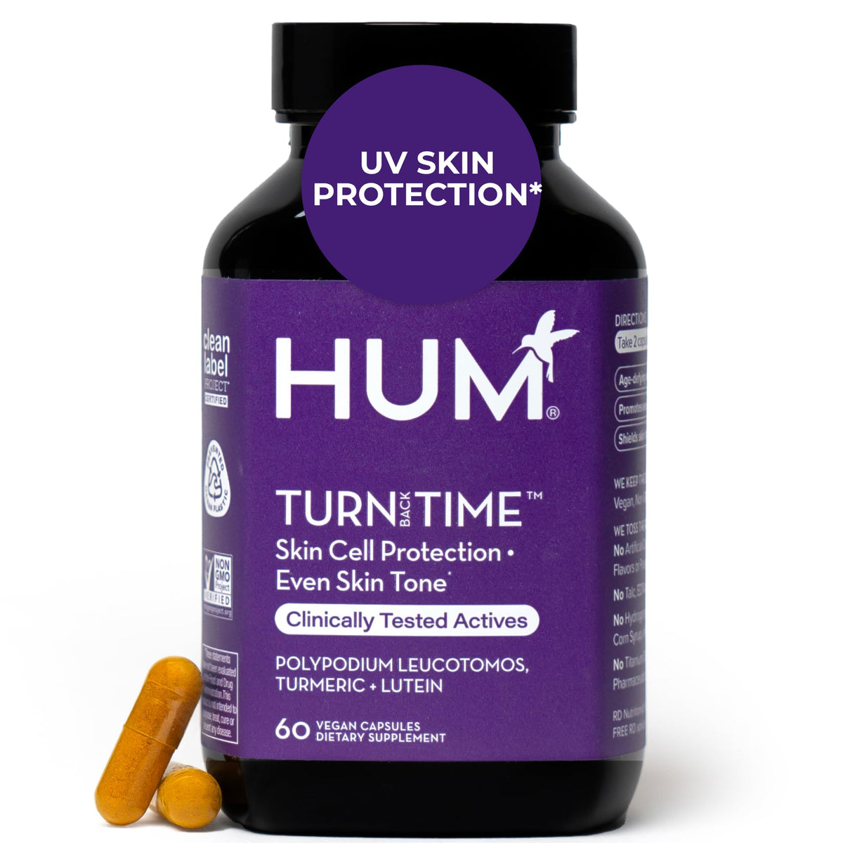 HUM Turn Back Time Turmeric & Green Tea Capsules - 60 Count