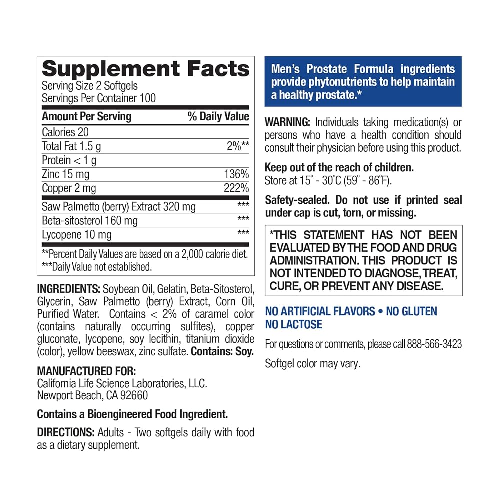 Nature's Wonder Men's Prostate Formula with Saw Palmetto - 200 Softgels - image 7