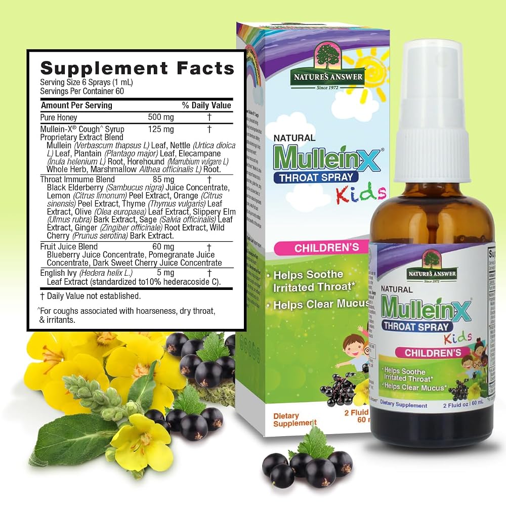 Nature's Answer Mullein X Kids Throat Spray - 2 Fl Oz - image 3