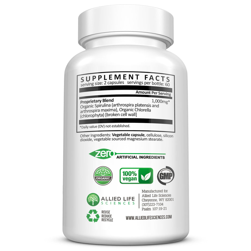 Allied Life Sciences Spirulina and Chlorella Capsules - 120 Count (Pack of 3) - image 5