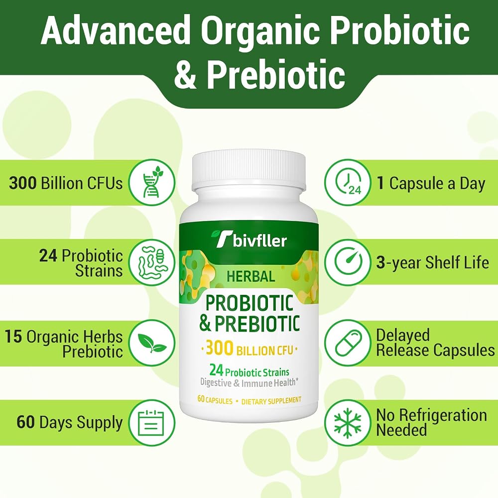 Tbivfller Probiotics for Women Men- 300 Billion CFU