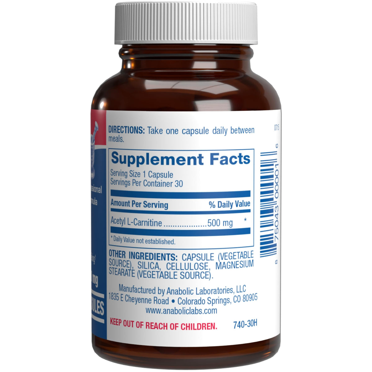 Anabolic Laboratories Acetyl L-Carnitine 500mg - 30 Vegetarian Capsules - image 3