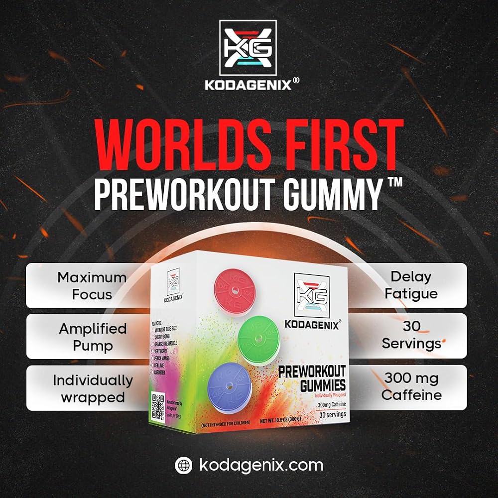 Kodagenix Pre Workout Gummies with Caffeine & L-Citrulline - 30 Servings - image 3