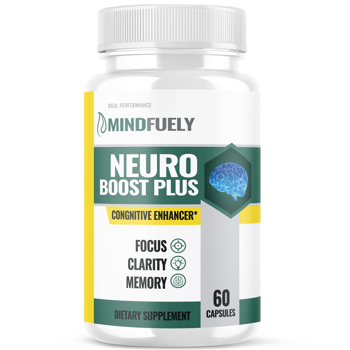IDEAL PERFORMANCE Neuro Boost Plus Cognitive Brain Formula - 60 Capsules