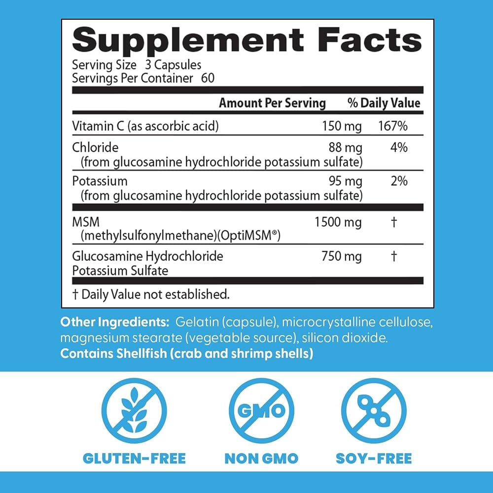 Doctor's Best Synergistic Glucosamine MSM Formula - 180 Capsules - image 3