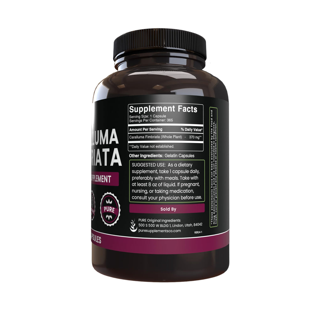 PURE ORIGINAL INGREDIENTS Caralluma Fimbriata No Magnesium Or Rice