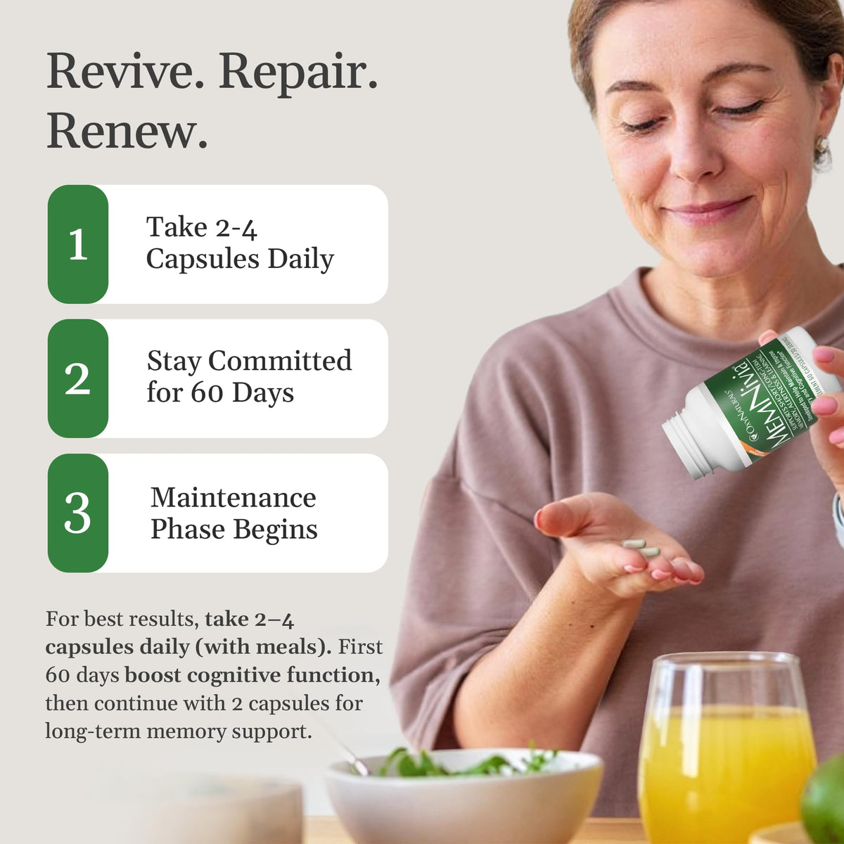 OxyNaturals MemNivia Brain Supplement - Clinically Tested for Memory