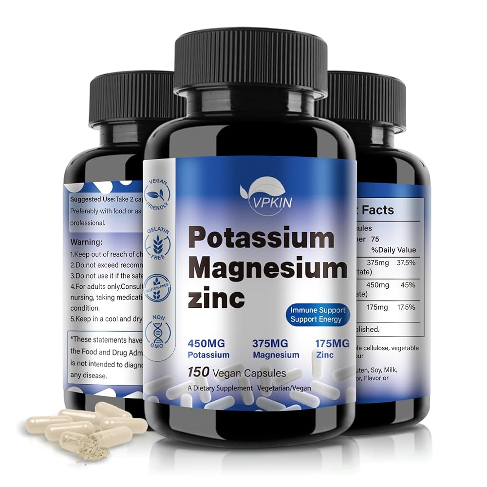 VPKIN Potassium Magnesium Supplement 1000mg