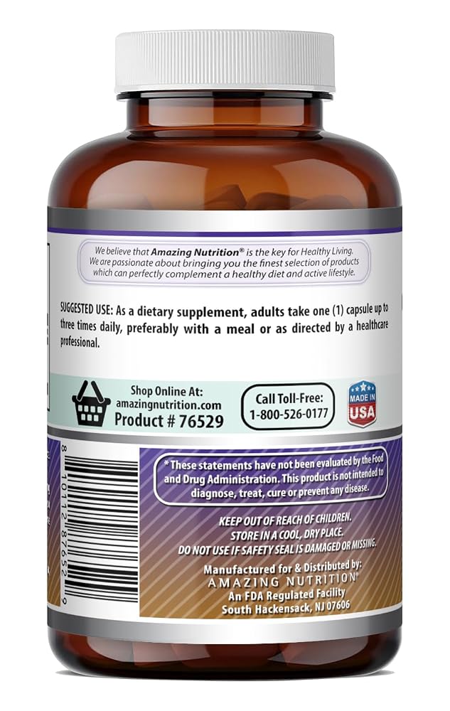 Amazing Nutrition L-Arginine 500 mg Amino Acid - 120 Capsules - image 5