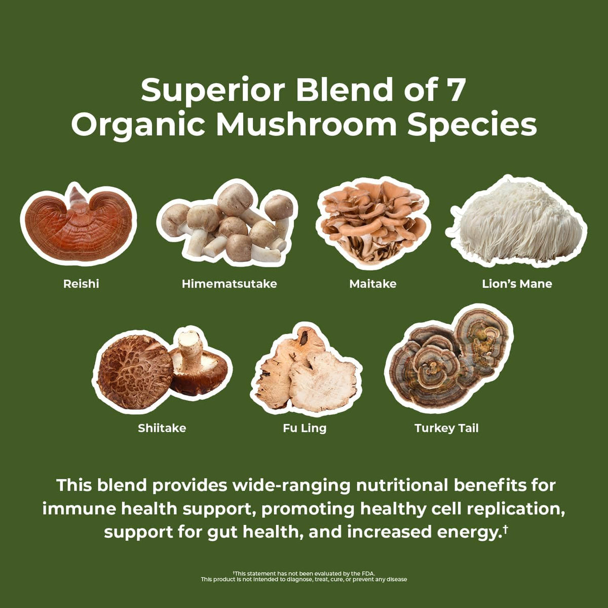 Nature's Lab Mushroom 7 Organic Blend - 90 Capsules - image 3