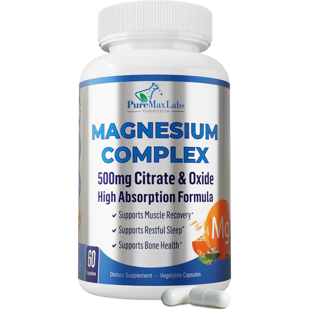 YUMMYVITE Magnesium Citrate Complex 500mg for Sleep - 60 Capsules
