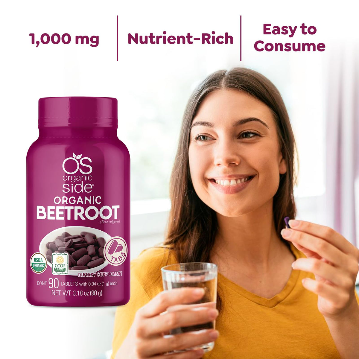 OS Organic Side Beetroot Tablets for Heart Health - 90 Tablets - image 6