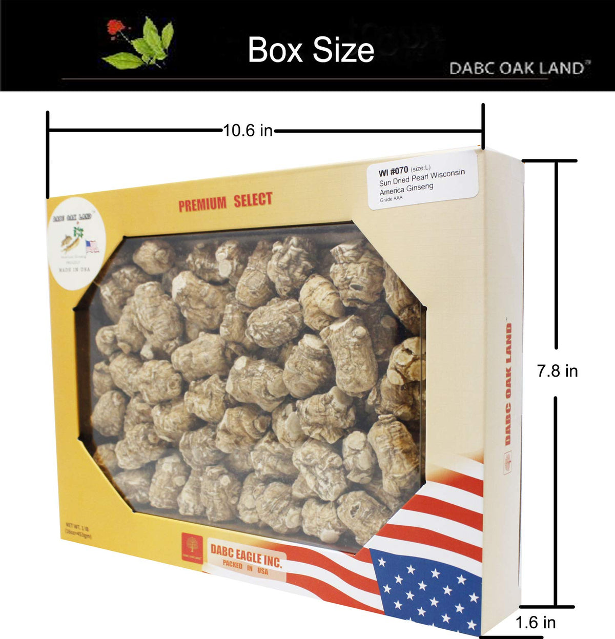 DABC OAK LAND American Ginseng Roots Grade A - 16oz - image 2