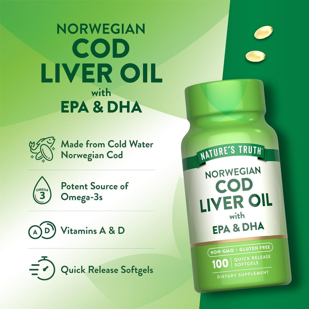 Nature's Truth Norwegian Cod Liver Oil - 500 Softgels - image 6