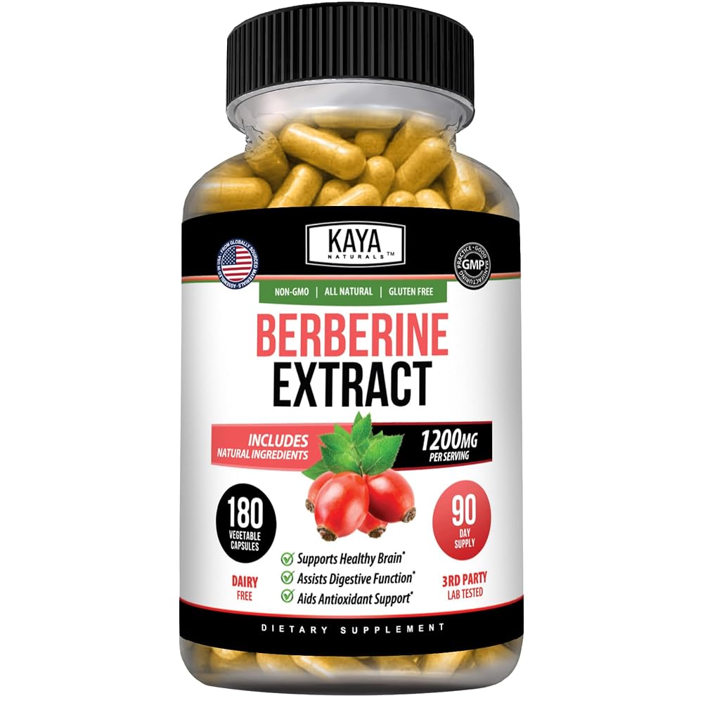 Kaya Naturals Berberine HCL Extract 1200mg - Immune System - Gluco