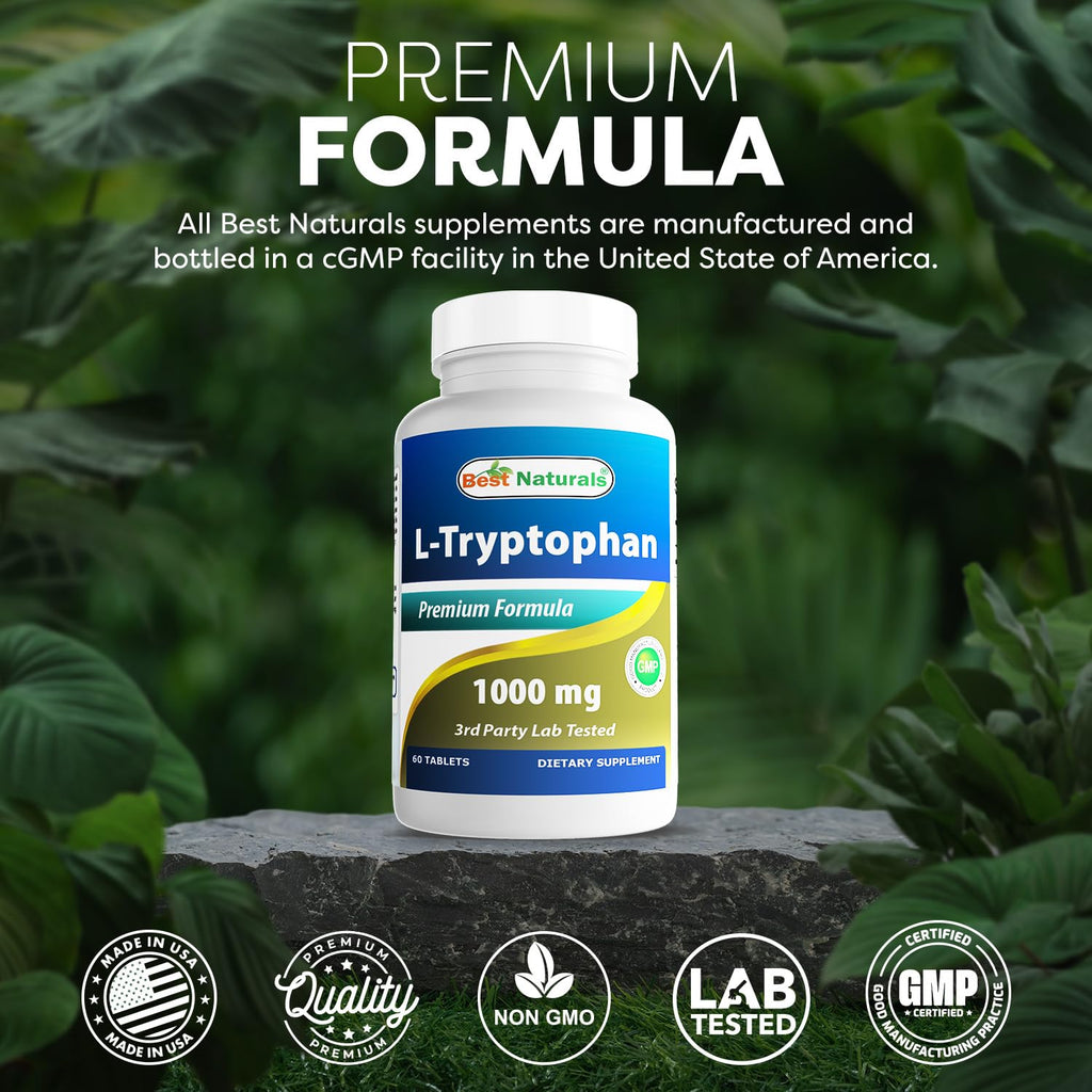 Best Naturals L-Tryptophan 1000 mg - 60 Tablets - image 5