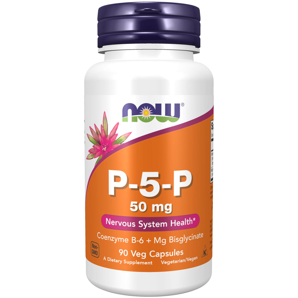 NOW Supplements P-5-P 50 mg Coenzyme B-6 + Mg Bisglycinate