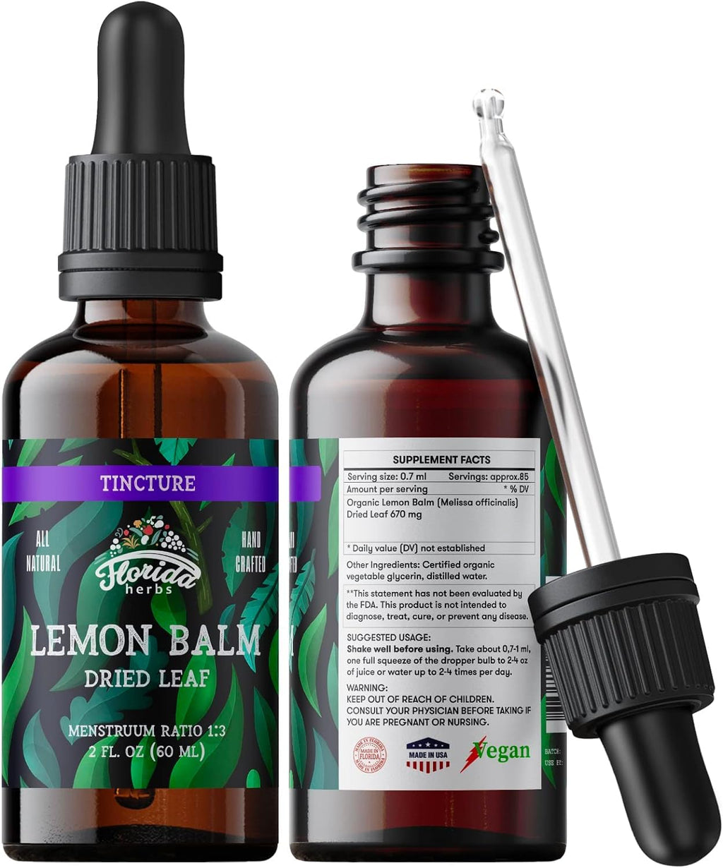 FLORIDA HERBS Lemon Balm Tincture Organic Extract - 2 Fl Oz - image 2