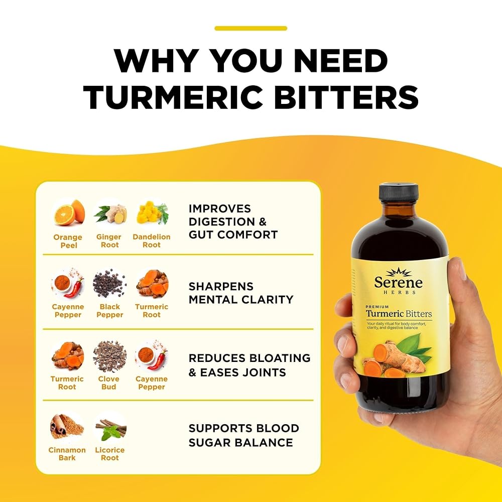 Serene Herbs Liquid Turmeric with Black Pepper - 16oz - image 3
