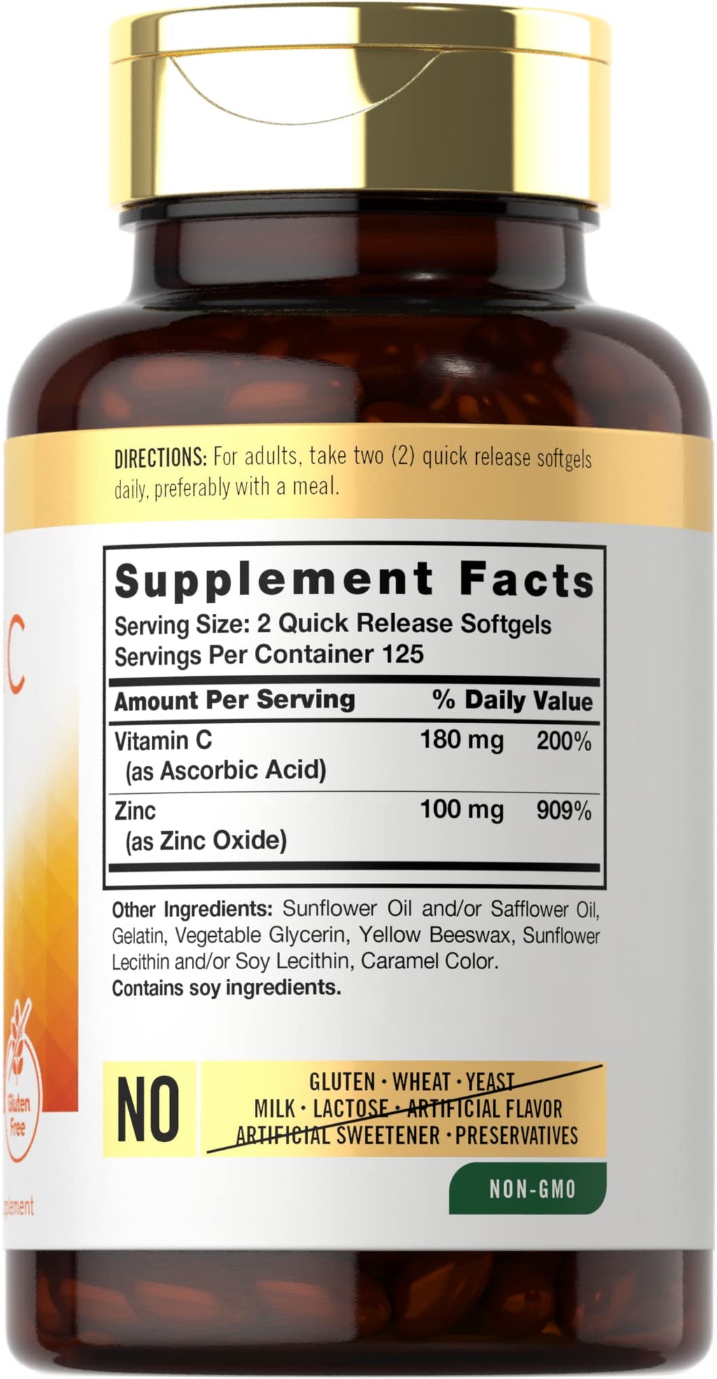 Carlyle Vitamin C with Zinc - 250 Softgels - image 2