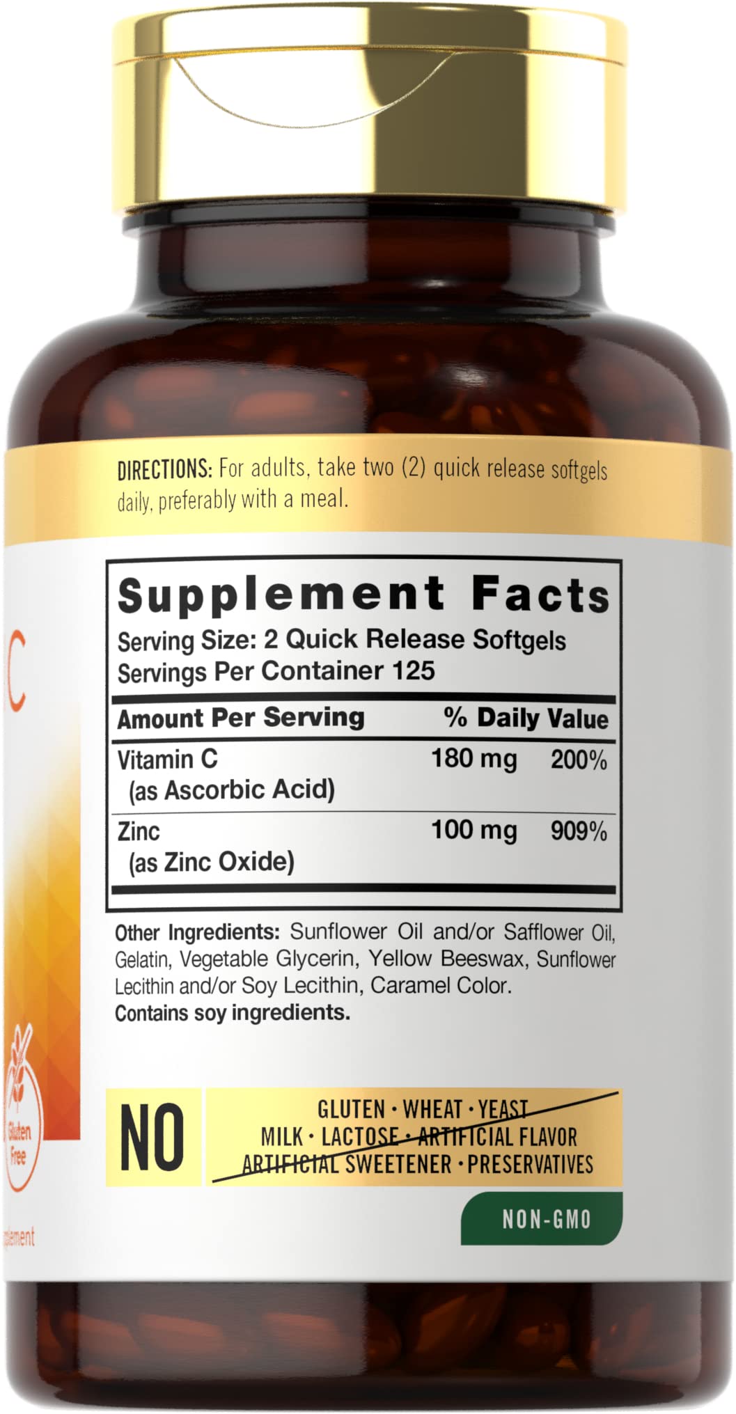 Carlyle Vitamin C with Zinc - 250 Softgels - image 2