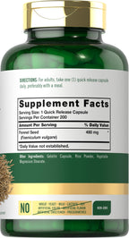 Carlyle Fennel Seed 480mg Herbal Supplement - 200 Capsules - image 2