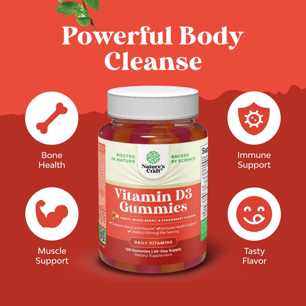 Natures Craft Vitamin D3 2000 IU Gummies - 120 Count - image 3
