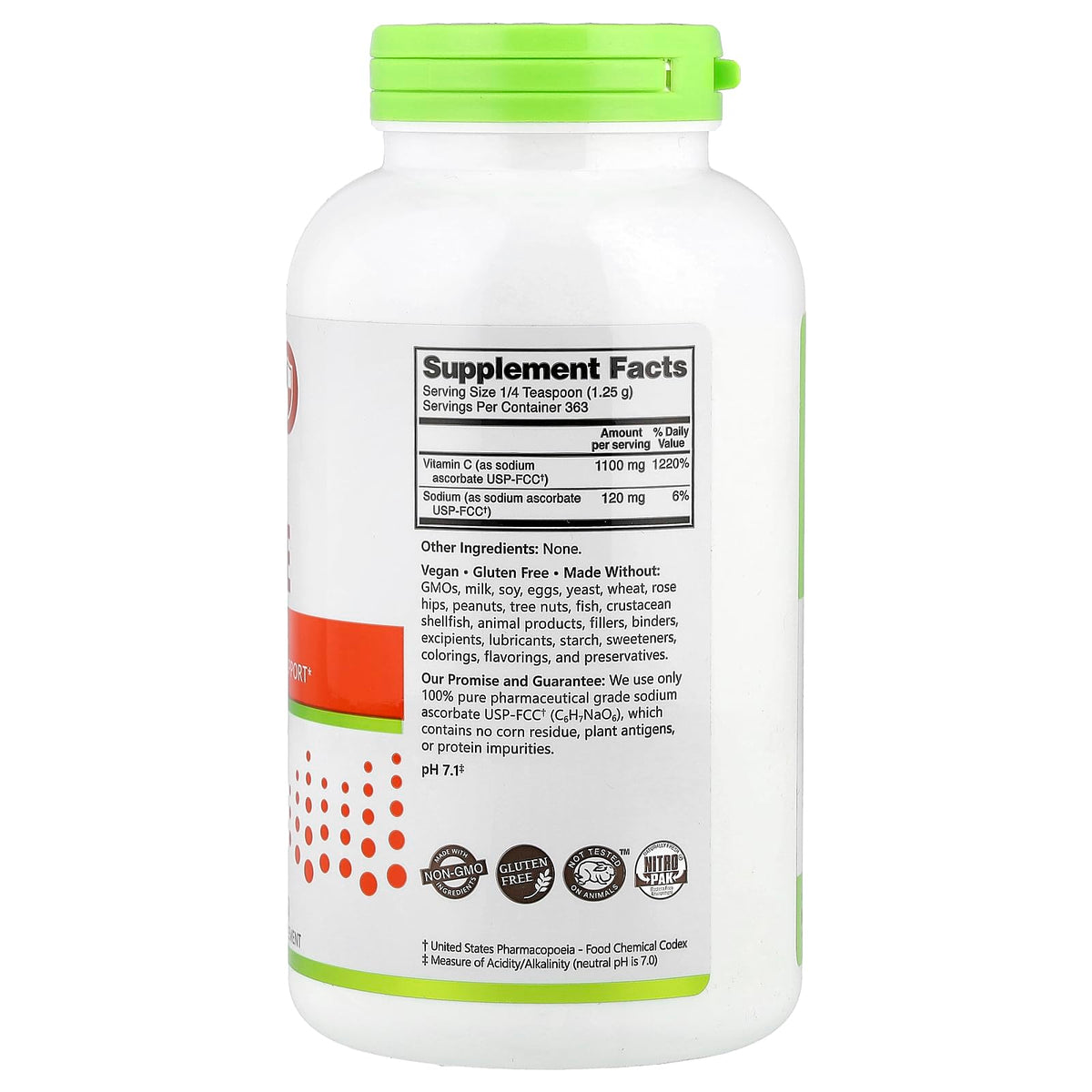 NutriBiotic Buffered Sodium Ascorbate Vitamin C Powder - 16 oz - image 2