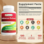 Best Naturals Hibiscus 10:1 Extract 2500 mg - 120 Capsules - image 2